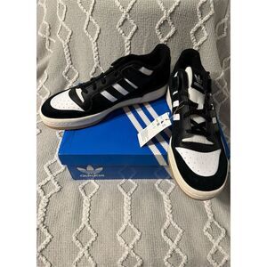 Adidas Men's Black and White Sneakers Size 12 Athletic Casual Lace Up Shoes